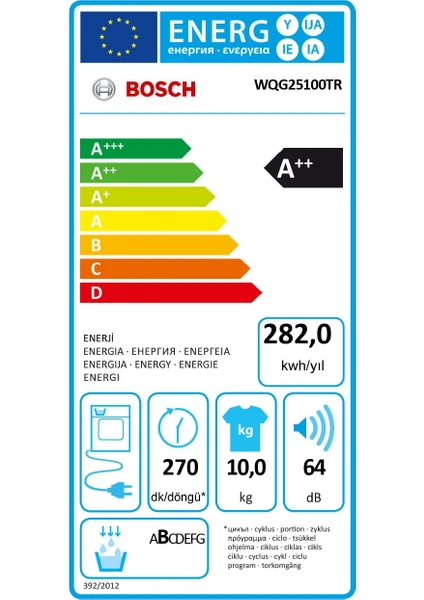 resimler/genel/Bosch WQG25100TR 10 kg Çamaşır Kurutma Makinesi