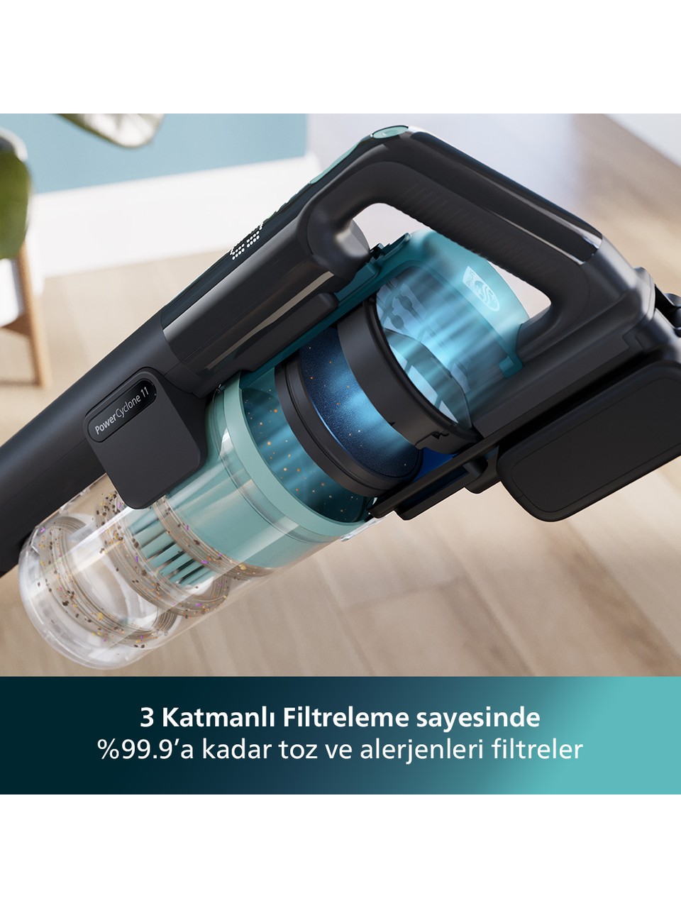 resimler/genel/Philips 6000 Serisi Kablosuz Dikey Süpürge, PowerCyclone 11, Aqua Modül ile Kolay Mop, TriActive LED Başlık, 64 Dakika Kullanım Süresi, XC655301 