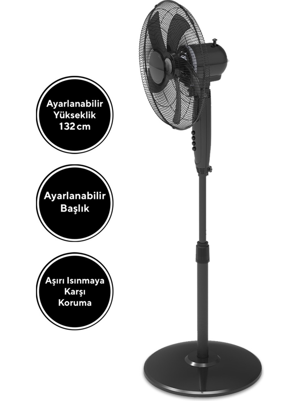 resimler/genel/Kumtel KTF-330 Vantilatör - Siyah - 45 Watt