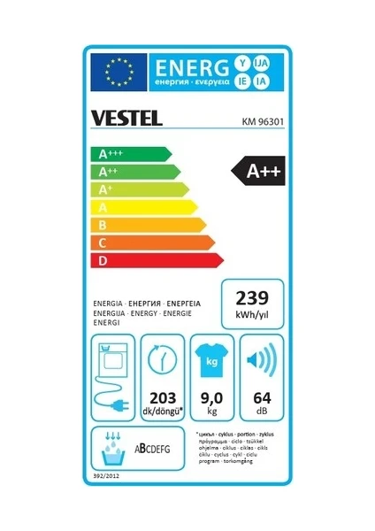 resimler/genel/Vestel KM 96301 9 Kg Kurutma Makinesi