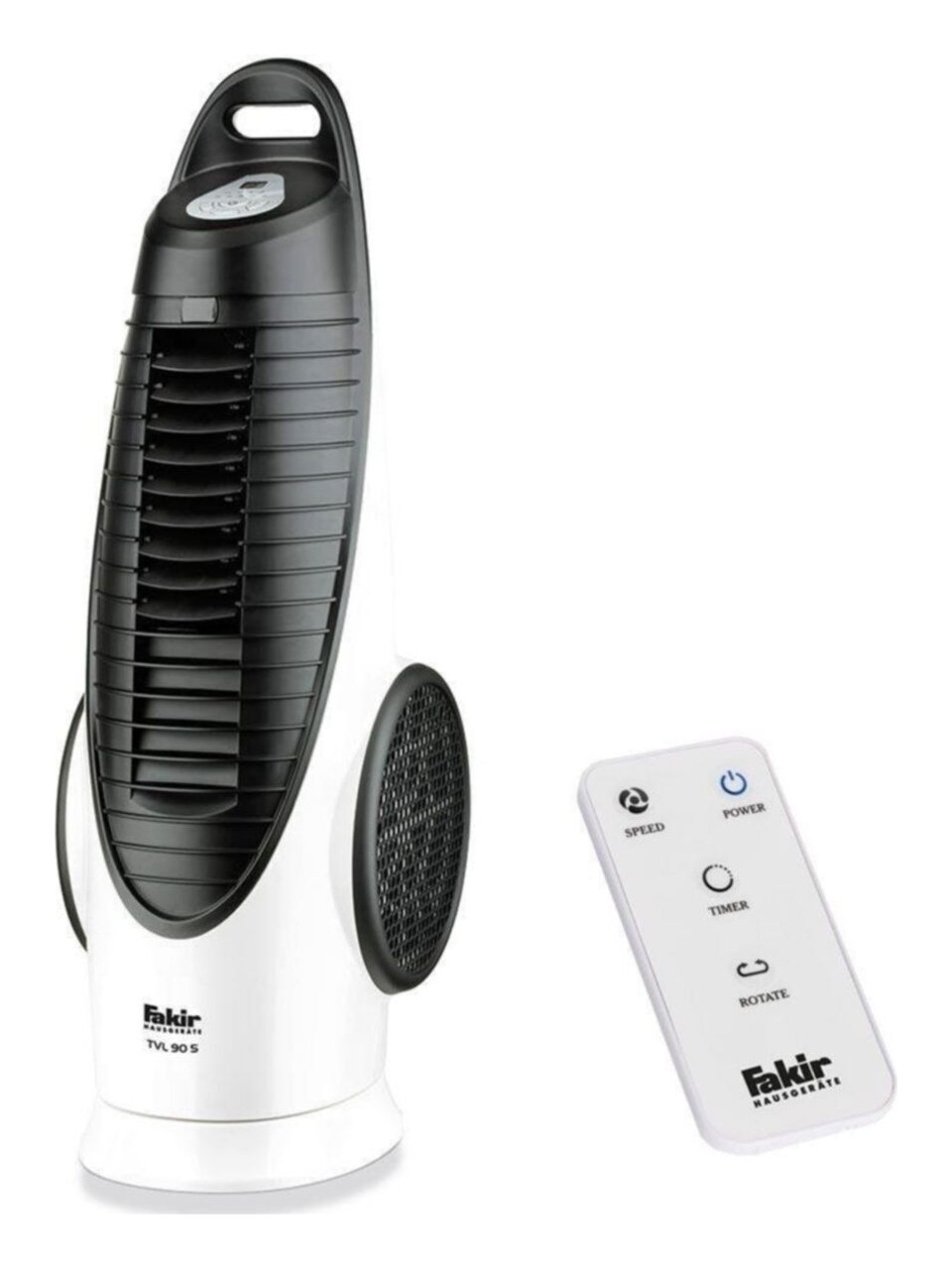 resimler/genel/Fakir 90W Kule Tipi Vantilatör - Uzaktan Kumandalı, 3 Hız Ayarı, Masaüstü ve Ayaklı Kullanım, Geniş Salınım Açısı