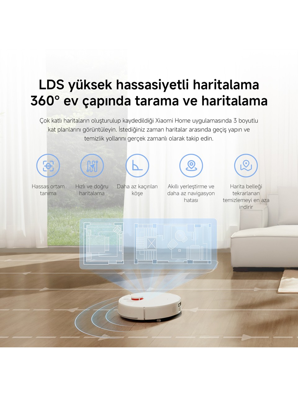 resimler/genel/Xiaomi Robot Vacuum H40 Akıllı Robot Süpürge + Mop 10000PA