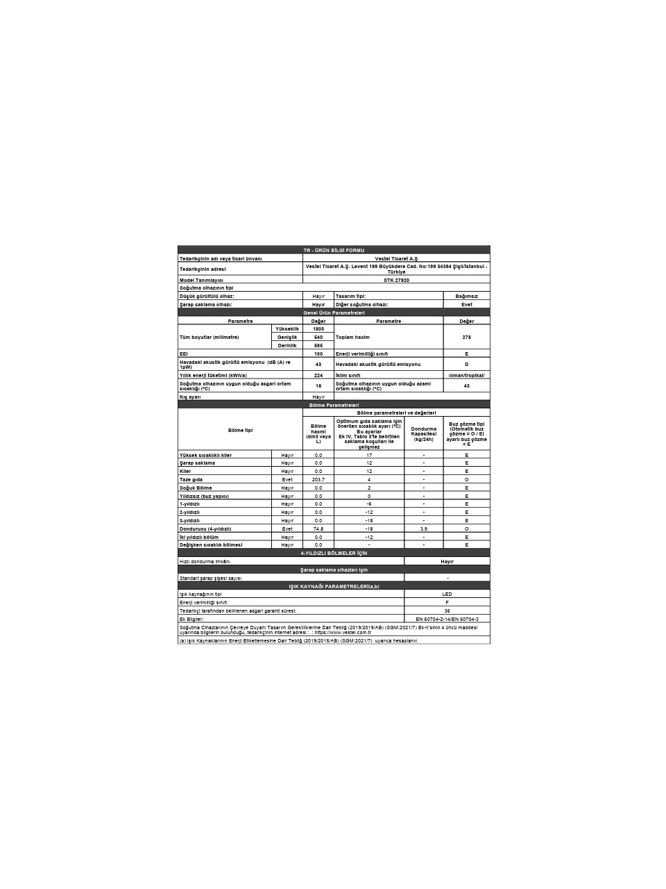 Regal Nfk 33020 330 Lt No Frost Kombi Buzdolabı