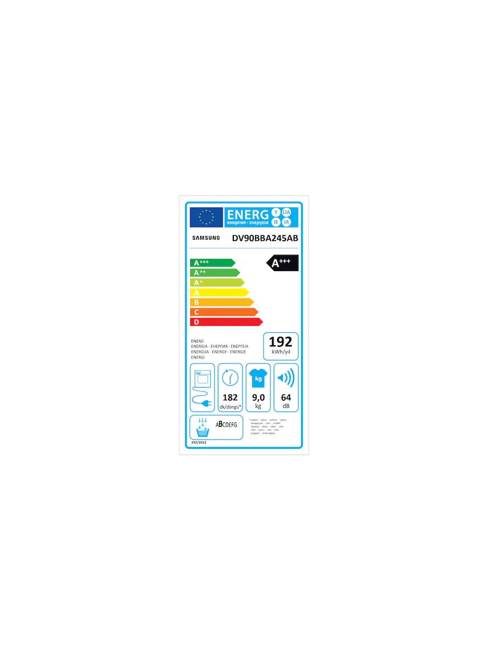 Samsung DV90BBA245ABAH 9 kg A+++ Bespoke Çamaşır Kurutma Makinesi, DIT Motor