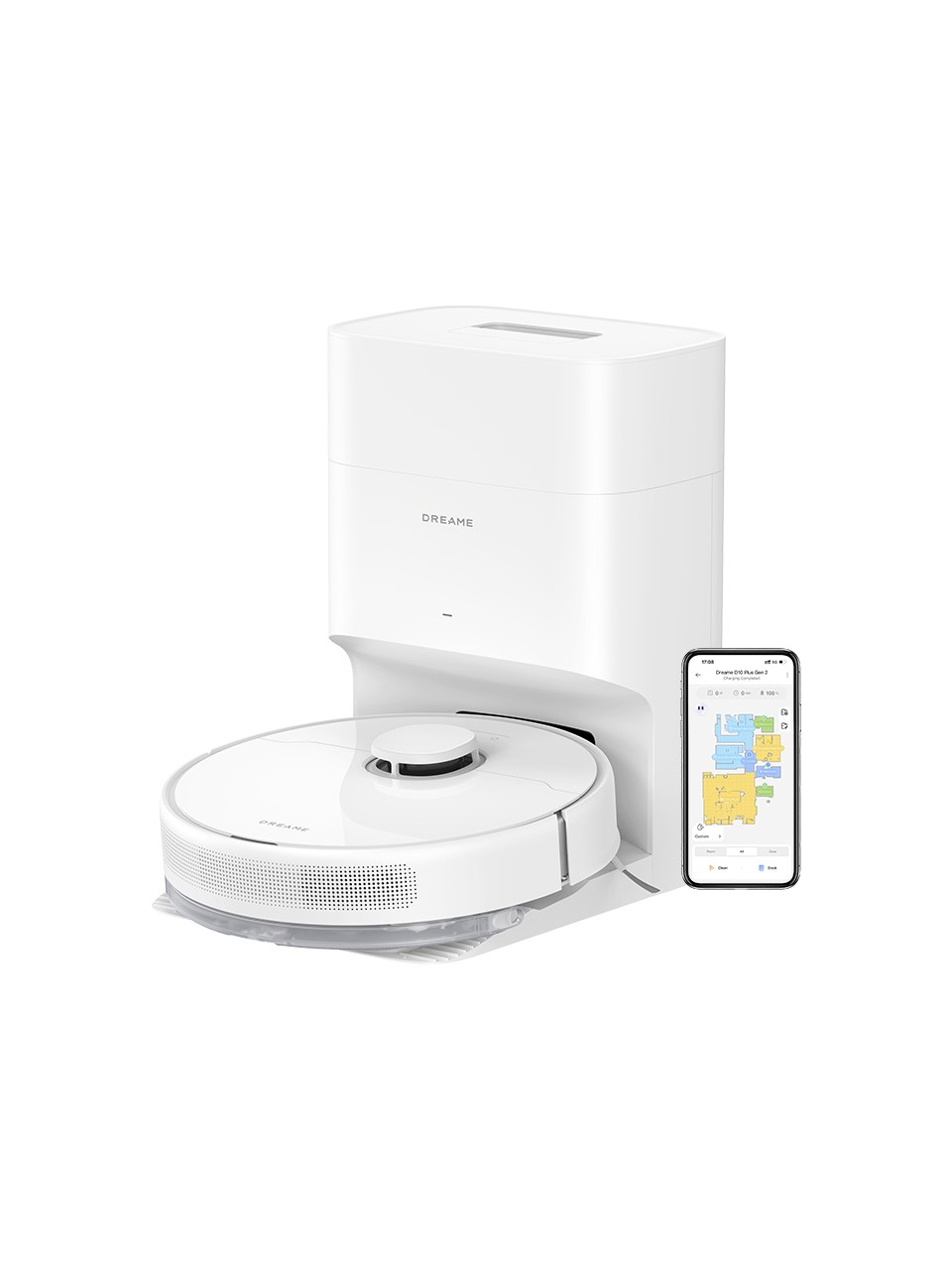 resimler/genel/Dreame D10 Plus Gen 2 Robot Süpürge Beyaz, 6,000PA Emiş Gücü