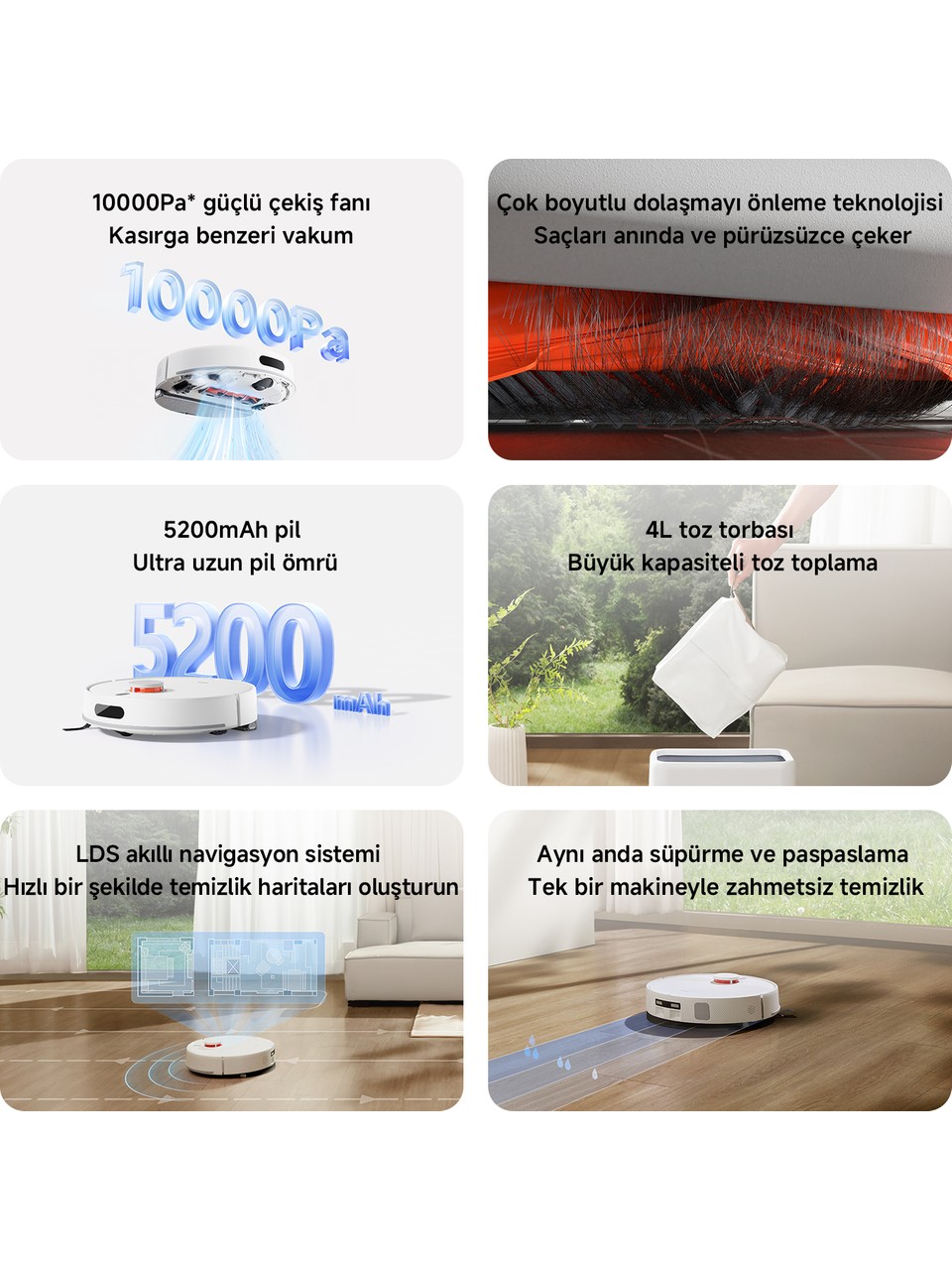 resimler/genel/Xiaomi Robot Vacuum H40 Akıllı Robot Süpürge + Mop 10000PA