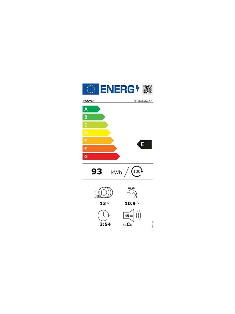 resimler/genel/Hoover Hf 3E9L0X2-17 5 Programlı Wi-Fi + Bluetooth Bağlantılı Bulaşık Makinesi