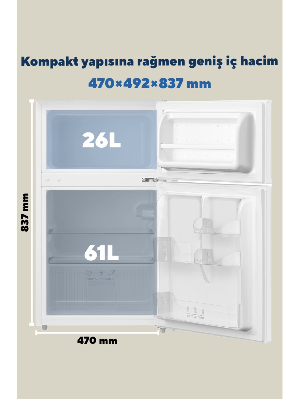resimler/genel/Kumtel 87L MİNİ BUZDOLABI BEYAZ HTMF-90EW