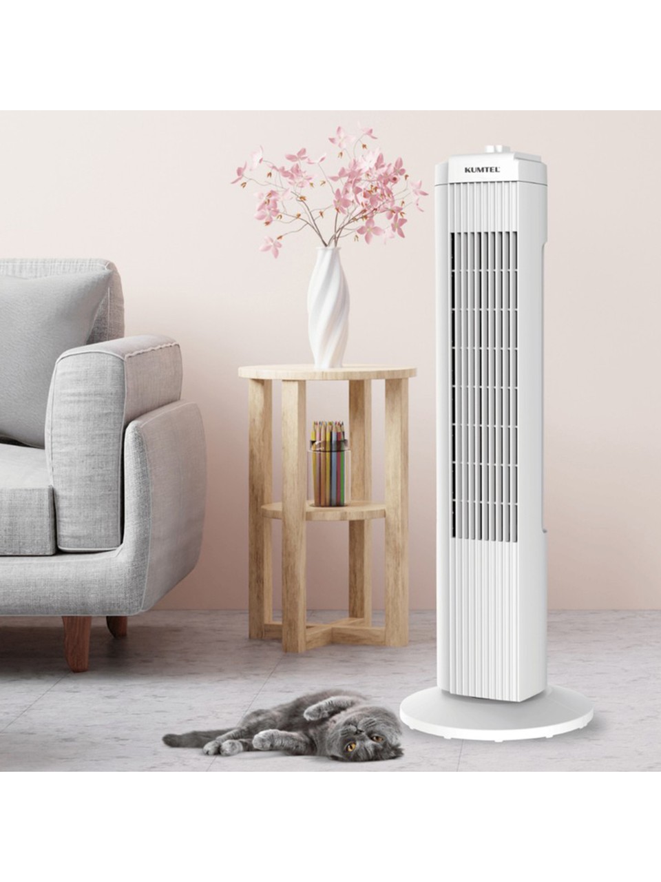 Kumtel KTF-258W Kule Tipi Vantilatör Beyaz