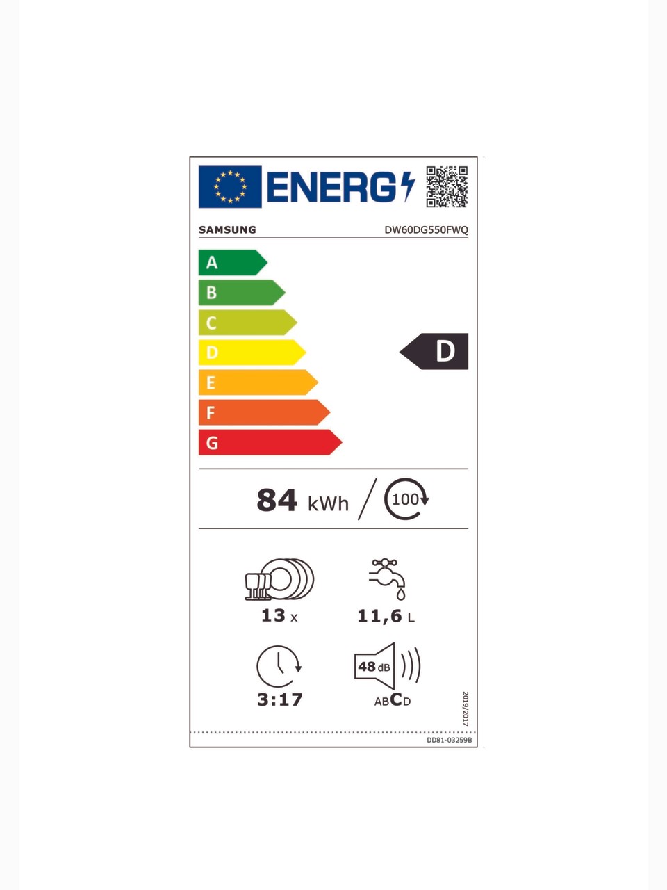 resimler/genel/Samsung DW60DG550FWQTR 5 Programlı Bulaşık Makinesi, D Enerji Sınıfı