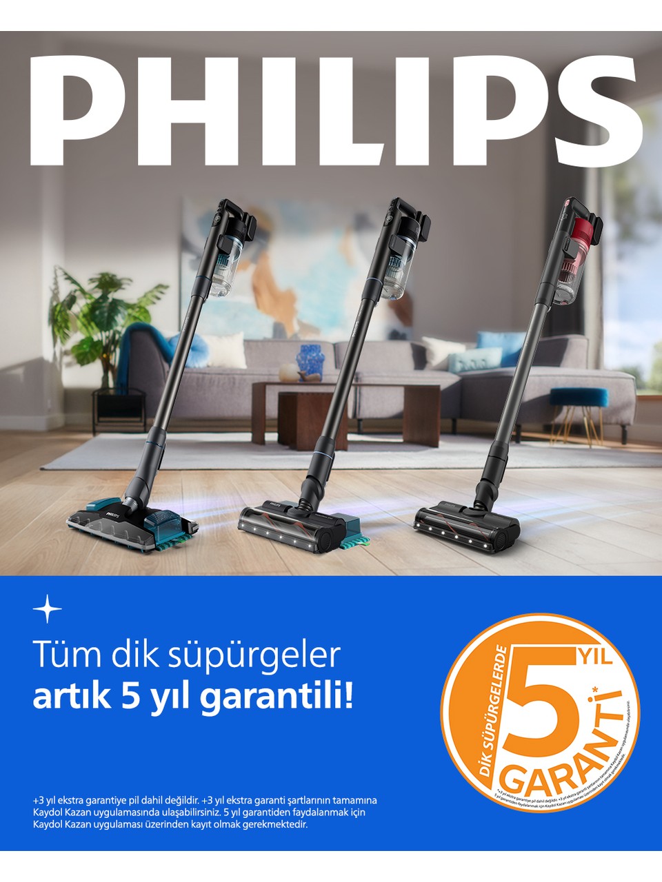 Philips 6000 Serisi Kablosuz Dikey Süpürge, PowerCyclone 11, Aqua Modül ile Kolay Mop, TriActive LED Başlık, 64 Dakika Kullanım Süresi, XC655301 