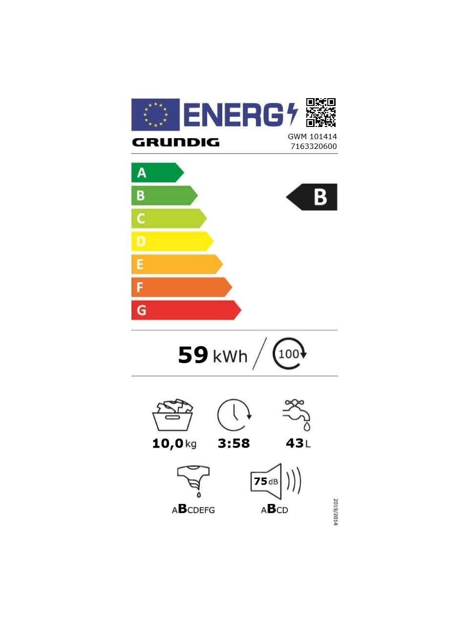 Grundig GWM 101414 B 10 kg 1400 Devir Bluetooth Bağlantılı Çamaşır Makinesi