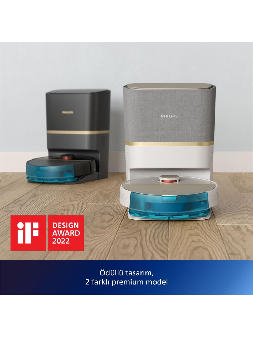 Philips XU710002 7000 Serisi Islak ve Kuru Otomatik Boşaltma İstasyonlu Beyaz Robot Süpürge Beyaz