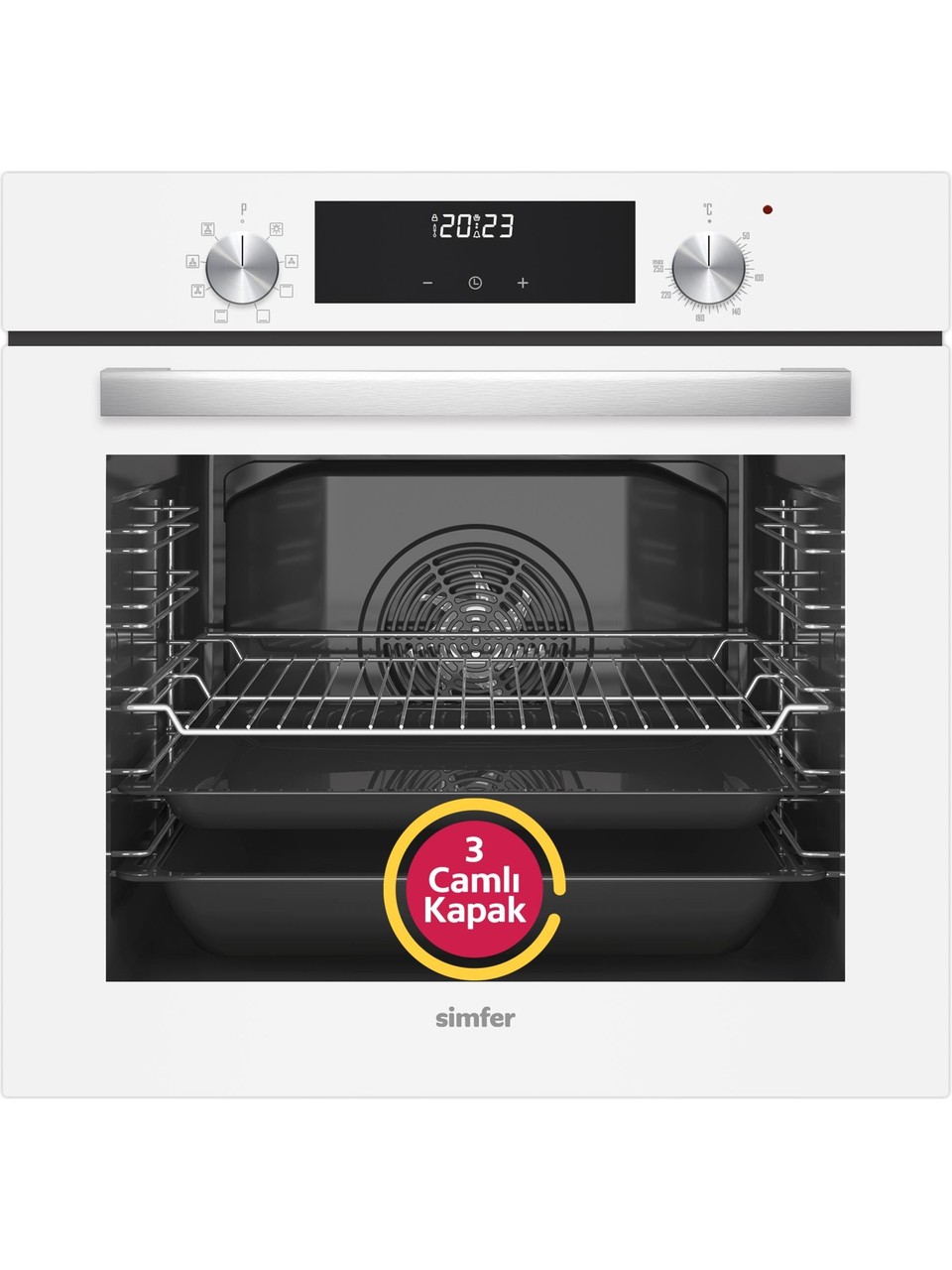 resimler/genel/Simfer 9 Fonksiyon Qs Dijital Beyaz Ankastre Set (8209 Fırın + 3507 Ocak + 8704 Davlumbaz)