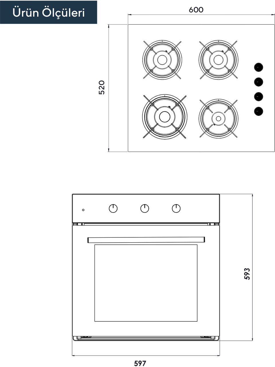 Kumtel Beyaz 2'li Ankastre Cam Set (B66-SF2(MT) + KO-40TAHDF)