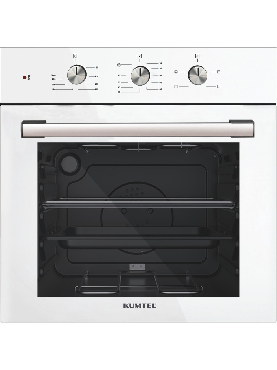 resimler/genel/Kumtel Kristal Beyaz Cam Ankastre Set (DA6-830 Davlumbaz + KO-40 TAHDF Ocak + B66-SF2 Fırın)