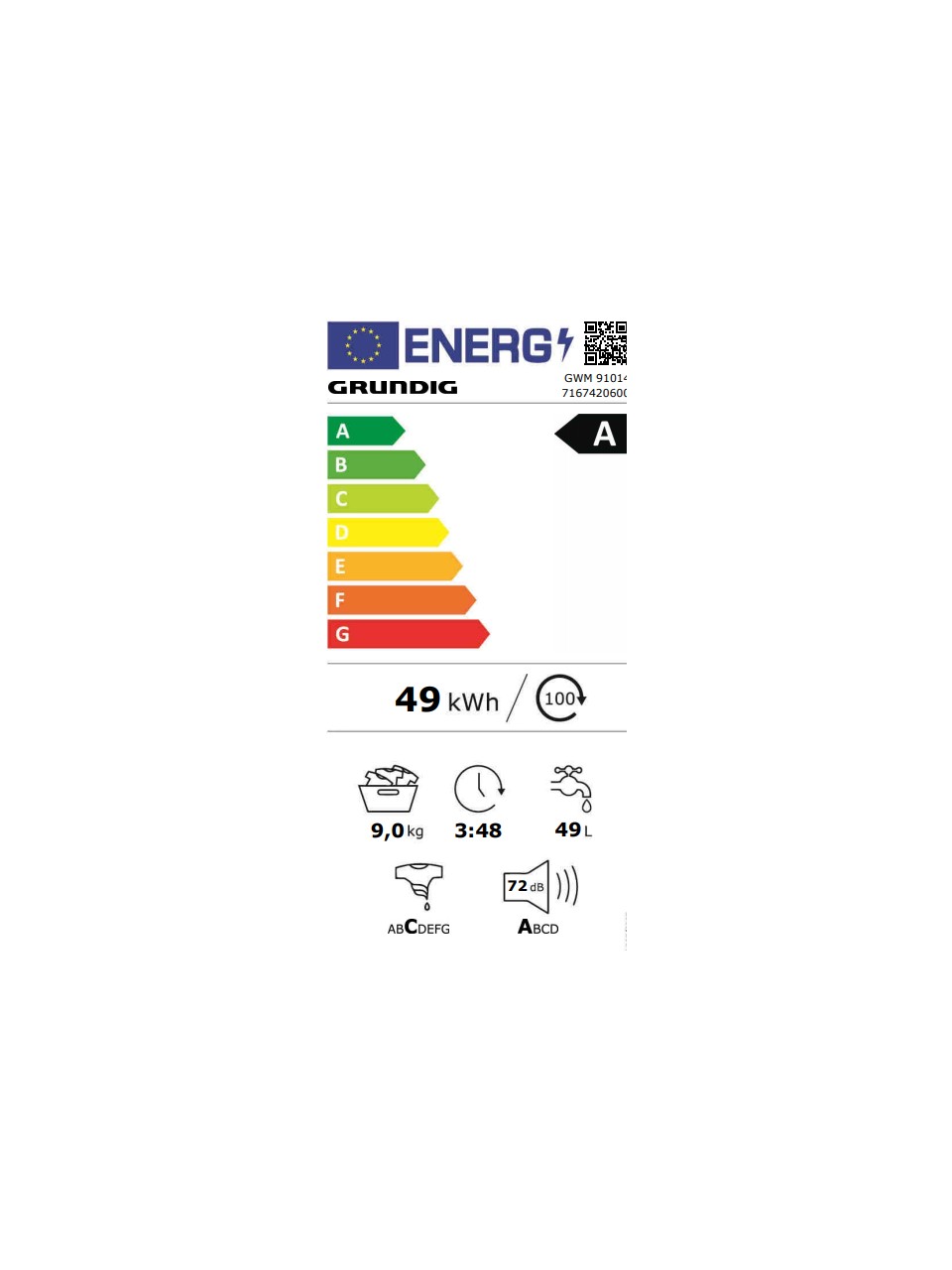 resimler/genel/Grundig GWM 91014 A 9 kg 1000 Devir Bluetooth Bağlantılı Çamaşır Makinesi