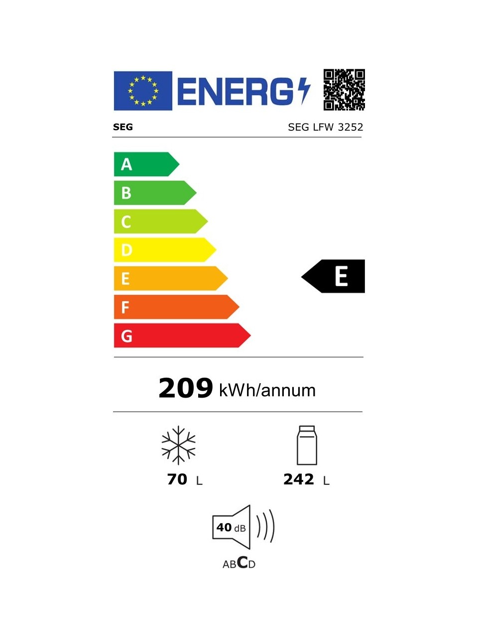 resimler/genel/SEG Lfw Low Frost E 3252 Buzdolabı