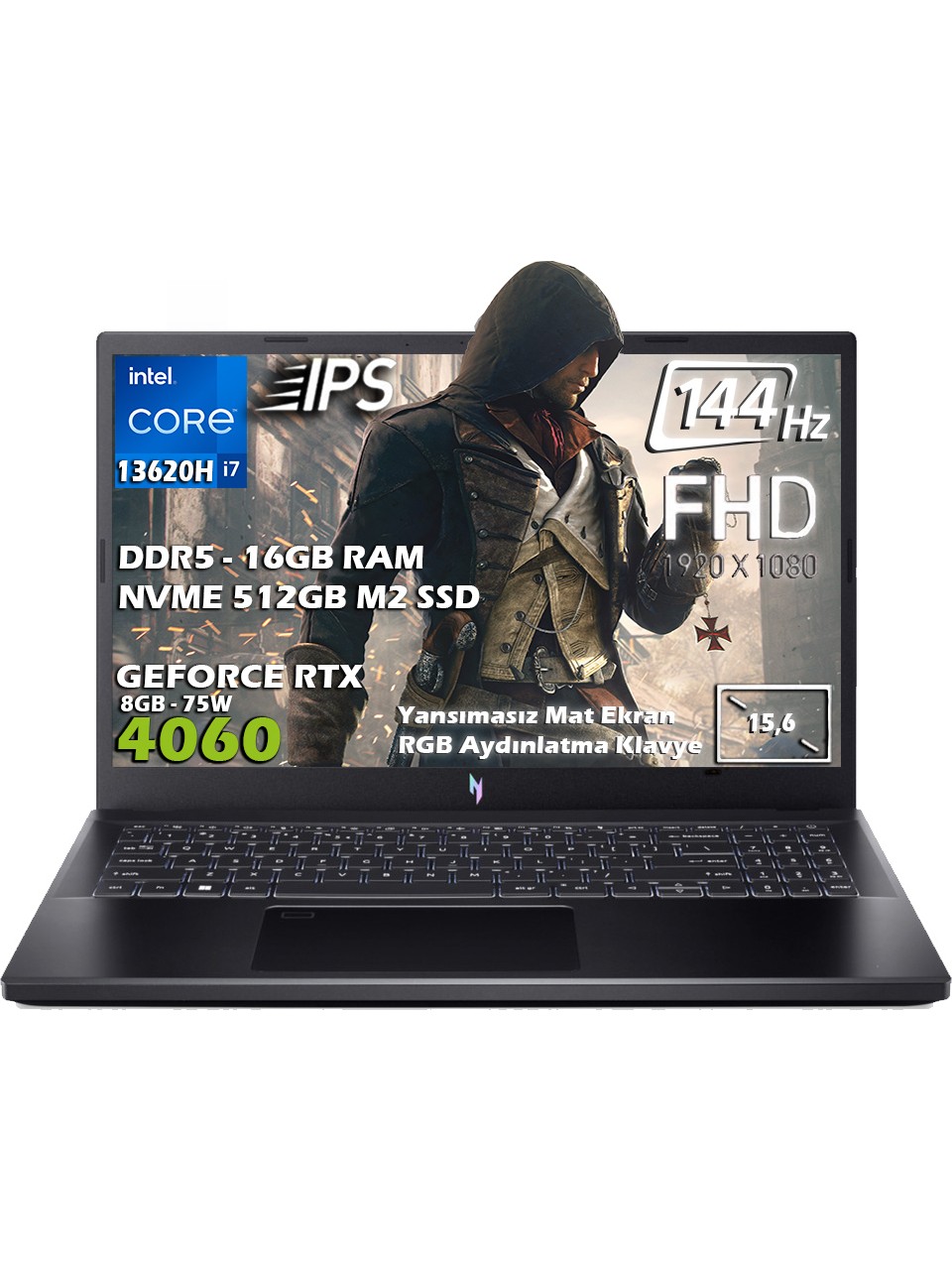 Acer Nitro V 15 ANV15-51 Intel Core i7 13620H 16GB 512GB SSD RTX4060 Freedos 15.6