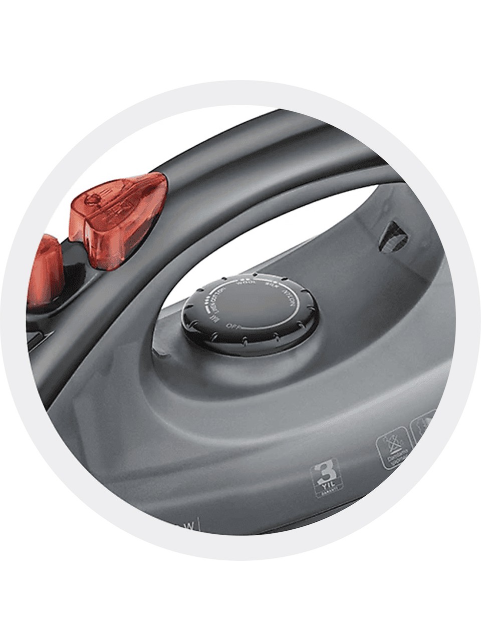 Arzum AR684 Olivya Buharlı Ütü - Siyah - 2400 Watt