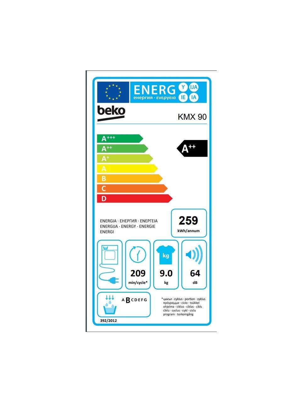 resimler/genel/Beko Kmx 90 9 kg A++ Enerjili Isı Pompalı Kurutma Makinası