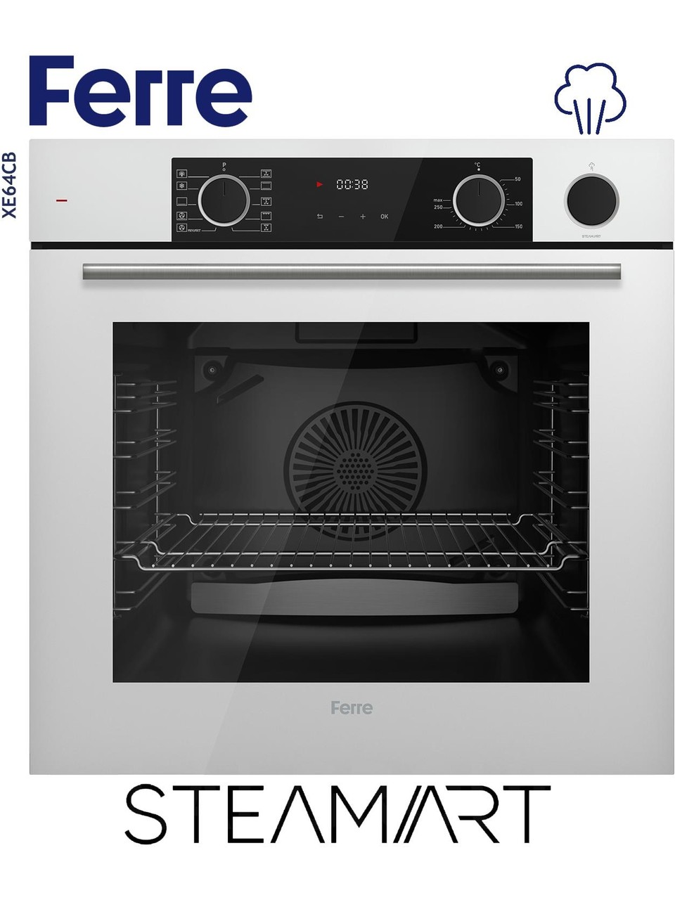 resimler/genel/Ferre Steamart Ss Serisi Beyaz Set (SS206 + XE64CB +D081 ) - Kare Emaye Izgara