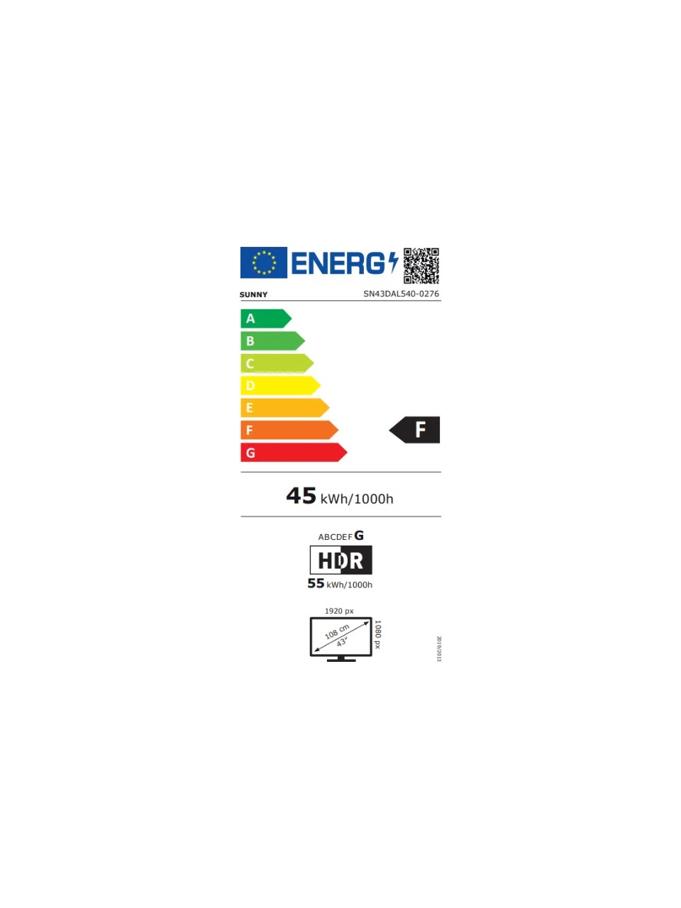 Sunny SN43DAL540C 43