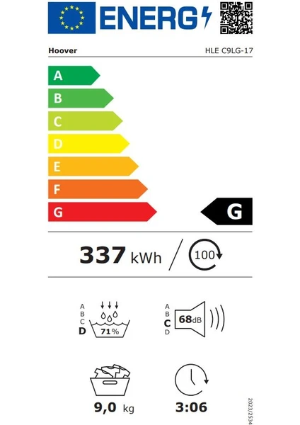 Hoover HLE C9LG-17 9 kg NFC Bağlantılı Kurutma Makinesi