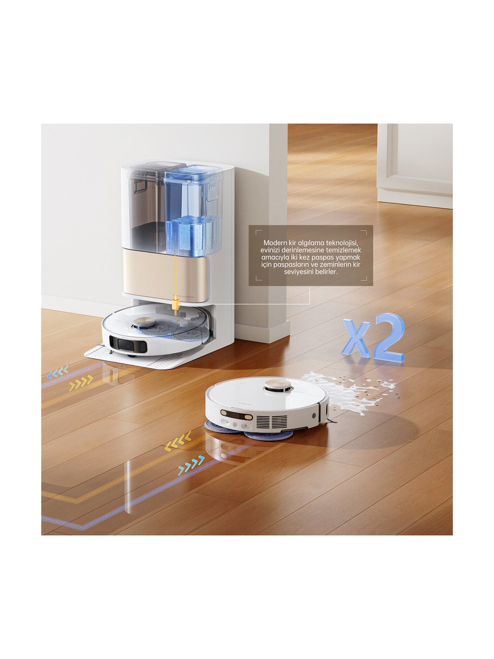 resimler/genel/Dreame L10s Pro Ultra Heat Robot Süpürge Beyaz, 7.000PA Emiş Gücü