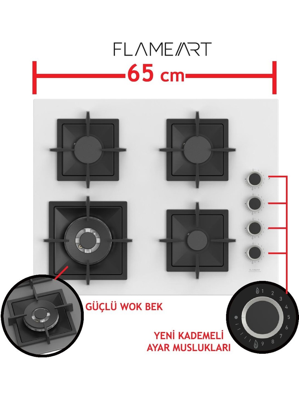 resimler/genel/Ferre Steamart-Fryart-Sılentart Serisi Beyaz Set (SC406-WFA + QEP64CB +D064-SA) - Döküm Izgara  65 cm Ocak