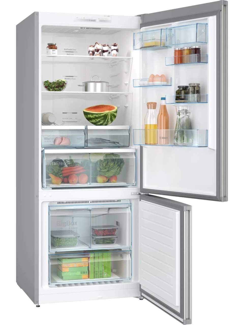 resimler/genel/Bosch KGN76VIE0N Alttan Donduruculu Buzdolabı 186 x 75 cm Kolay Temizlenebilir Inox No-Frost