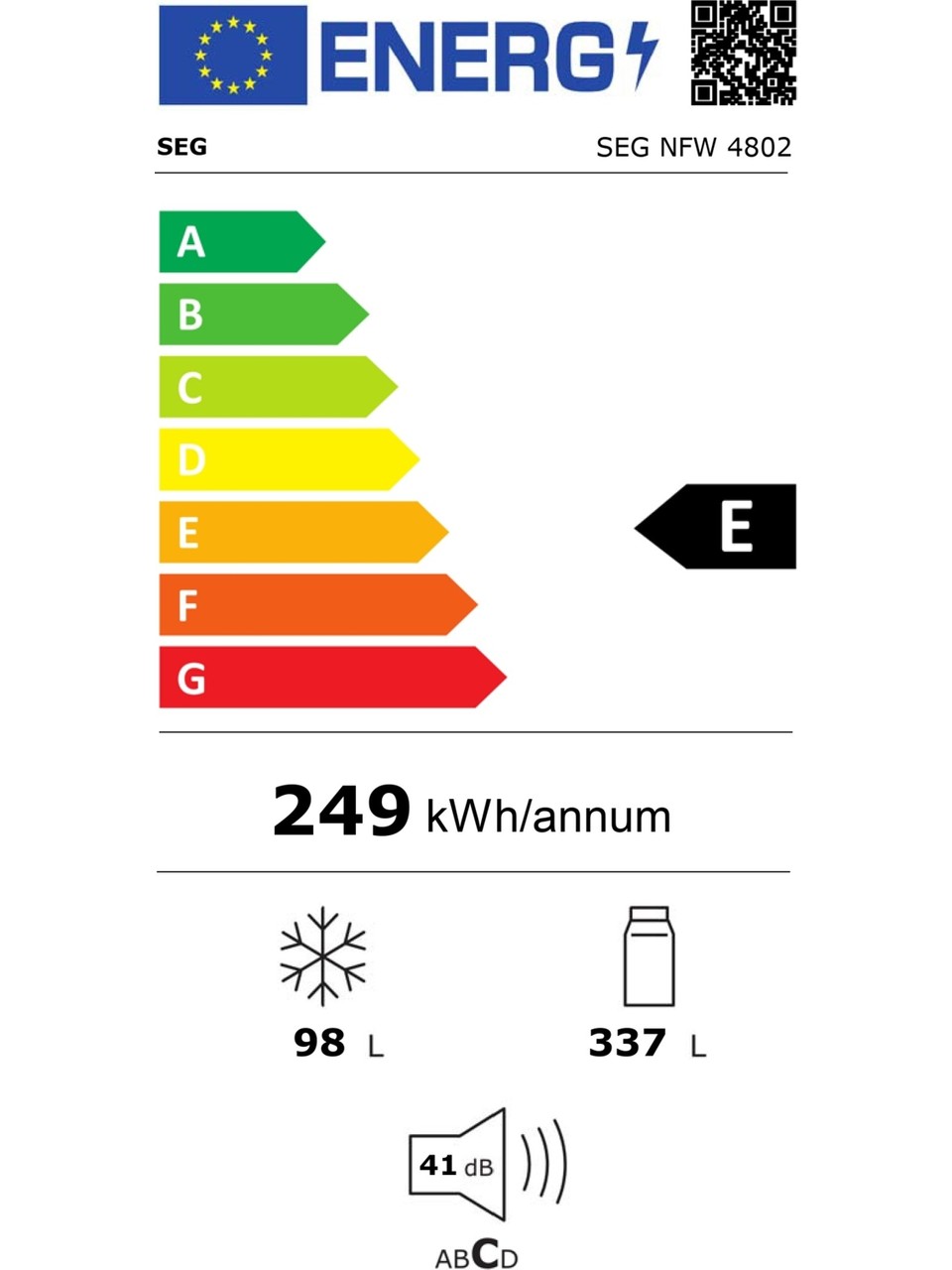 resimler/genel/SEG Nfw 4802 Beyaz No Frost Buzdolabı