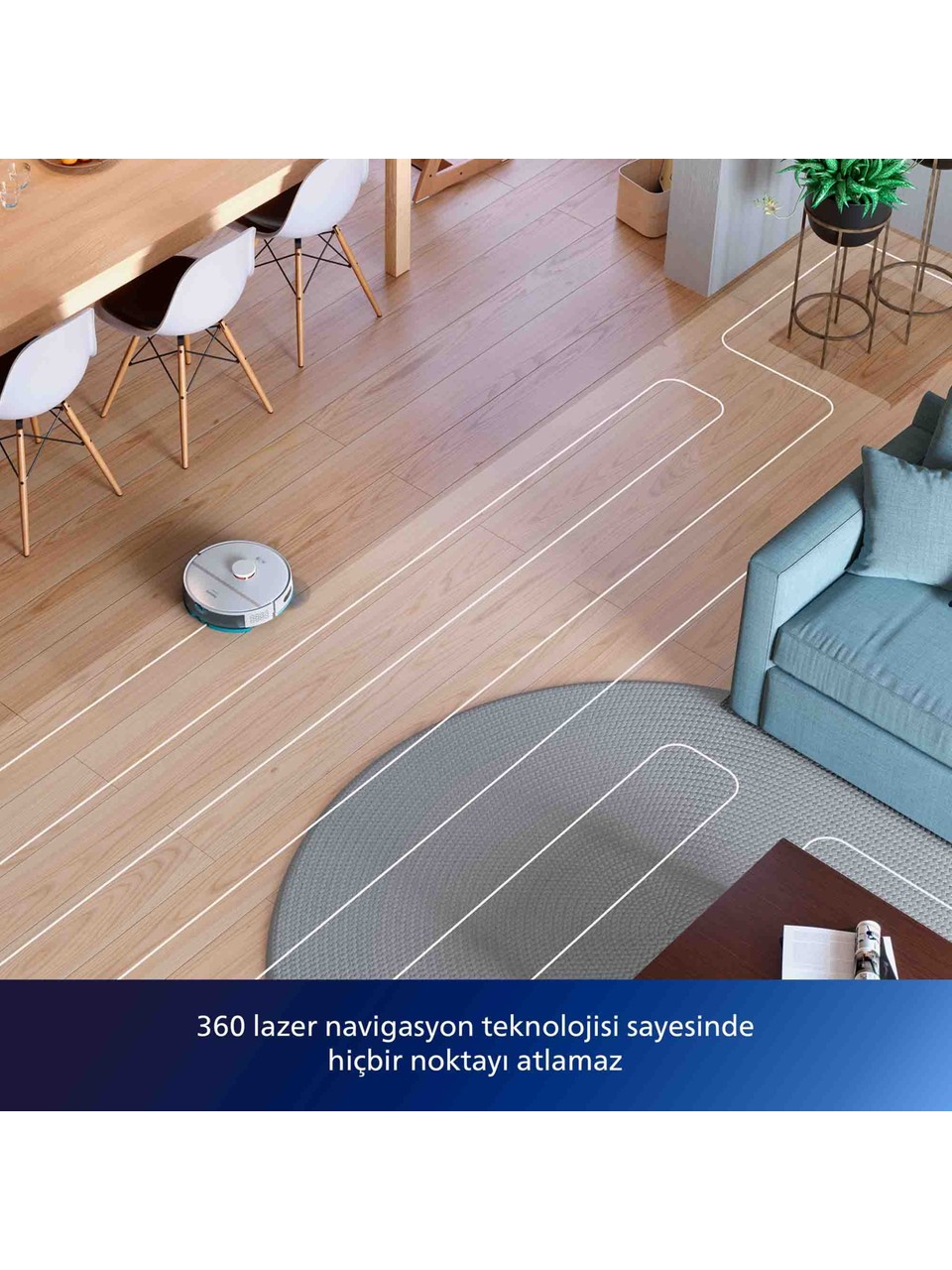 resimler/genel/Philips XU210020 2000 Serisi Islak Kuru Moplu İstasyonlu Robot Süpürge, HomeRun Uygulaması, LDS Radar Navigasyon, Beyaz