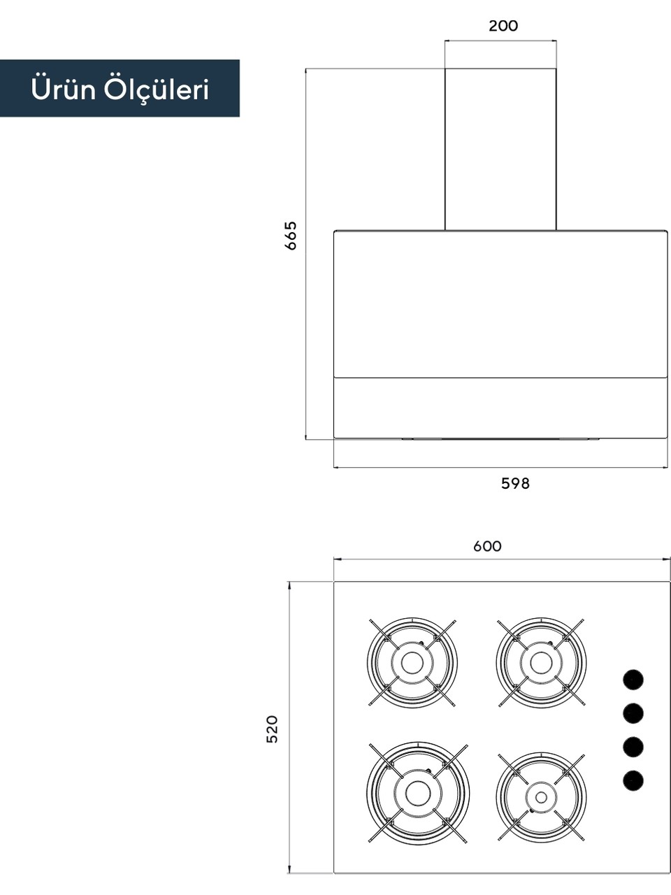 Kumtel Antrasit 2'li Ankastre Cam Set (DA6-835 + KO-40TAHDF)