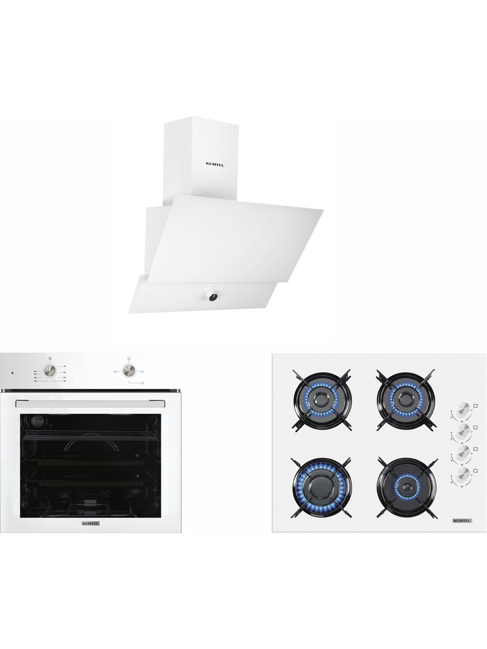 Kumtel Home Beyaz Ankastre Set (DA6-830 + KO-40TAHDF + B66-S2A66-S2)