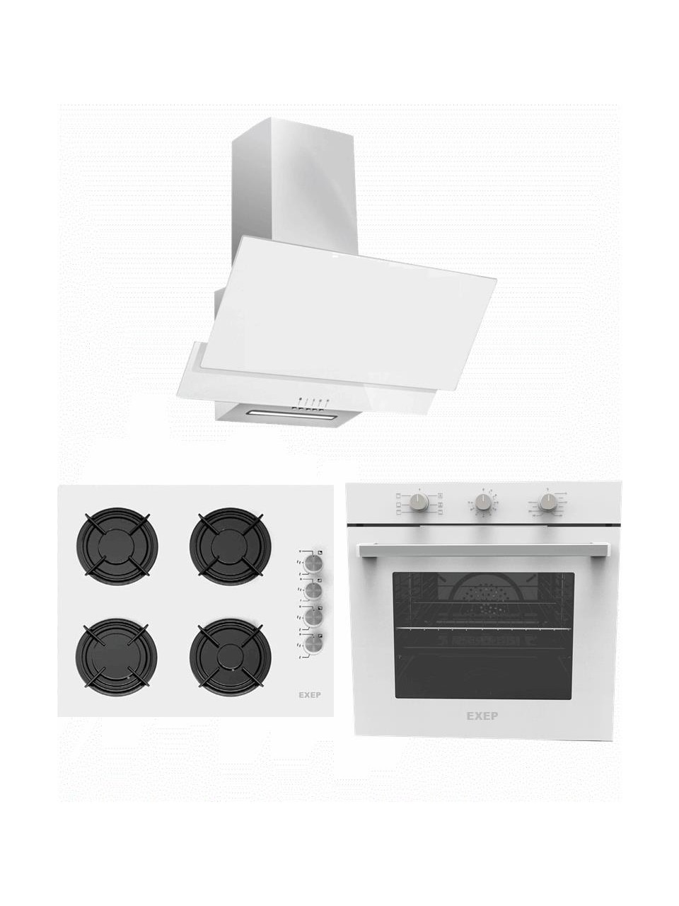 Exep Eco Line Beyaz 3 Lü Ankastre Set (ED401-EO320-EF240)