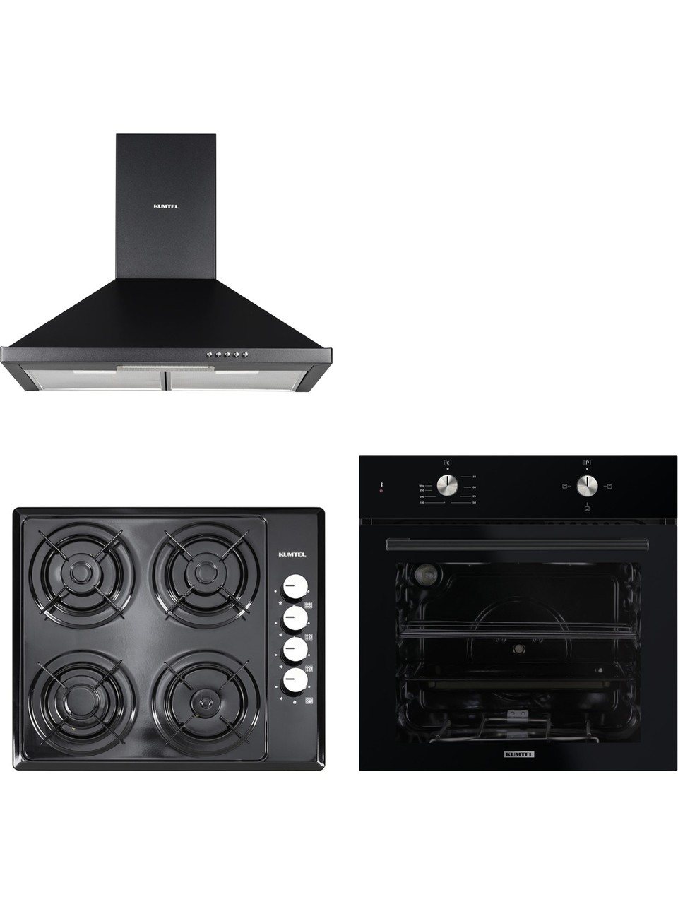 Kumtel Siyah Basic Ankastre Set (B66 S2 + M6-40BF + DP6-S)