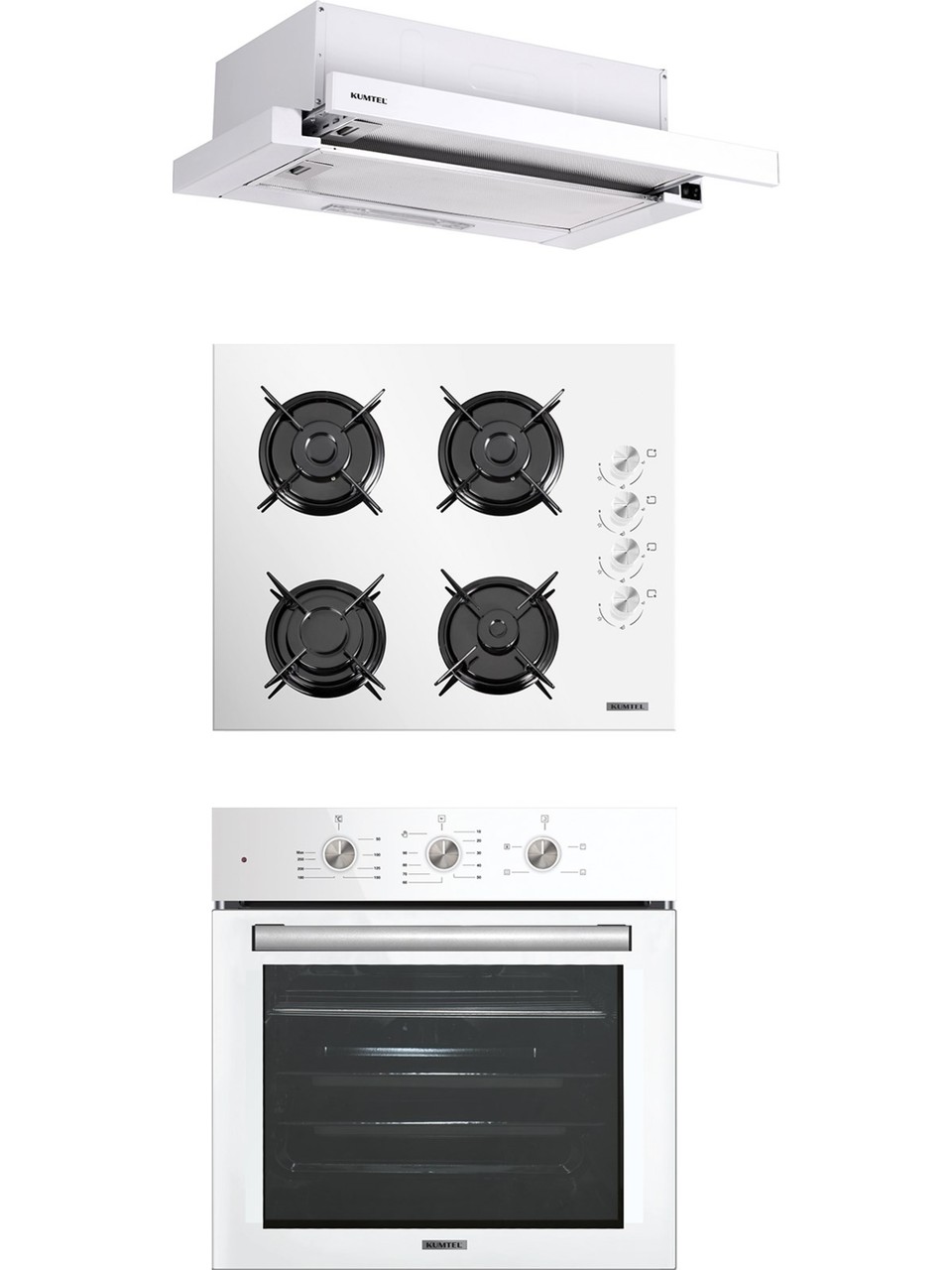 Kumtel Beyaz Aspiratörlü Turbo Ankastre Set (B66 - SF2 (MT) + DS6-905W + KO-40TAHDF)