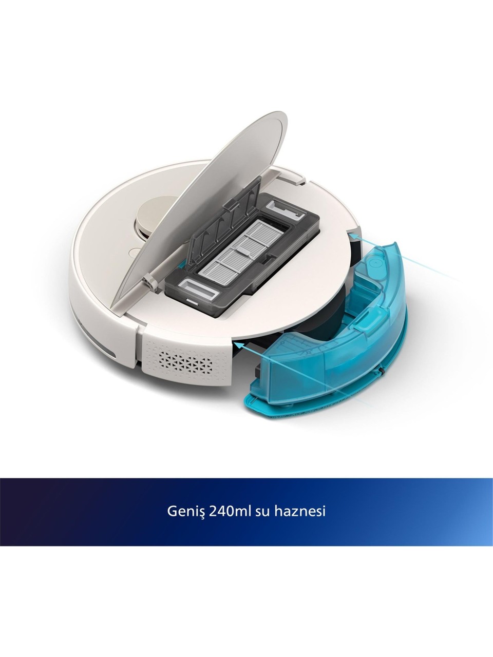Philips XU710002 7000 Serisi Islak ve Kuru Otomatik Boşaltma İstasyonlu Beyaz Robot Süpürge Beyaz