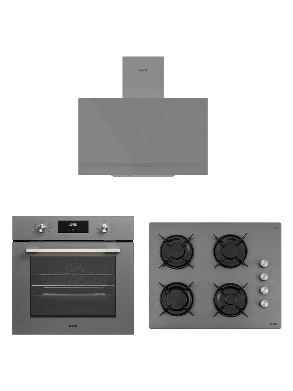 Vestel Eğik Gri Hamur Şefi SETI(AF-7684 G + AO-65104 G + Ad 63330 G)