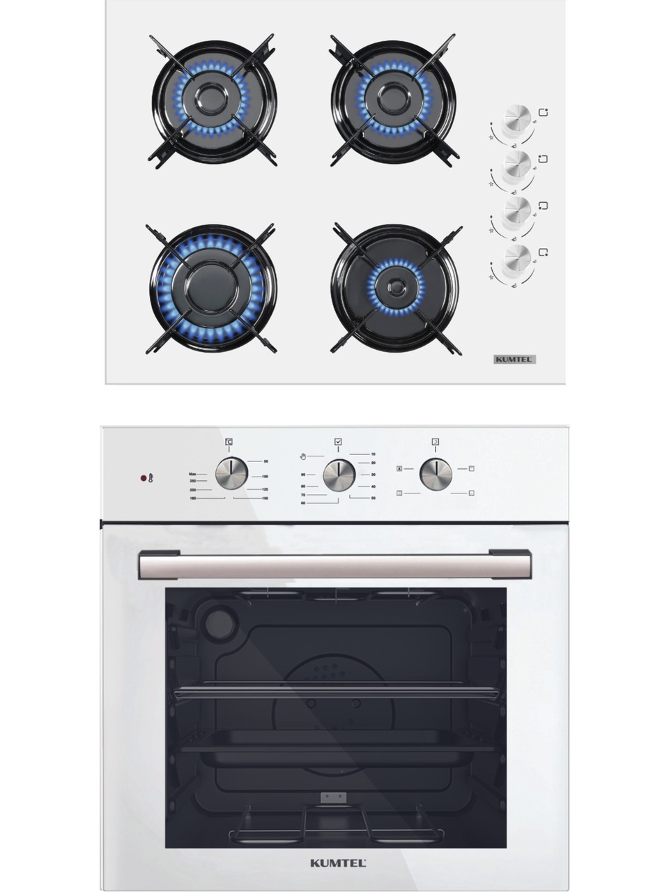 Kumtel Beyaz 2'li Ankastre Cam Set (B66-SF2(MT) + KO-40TAHDF)