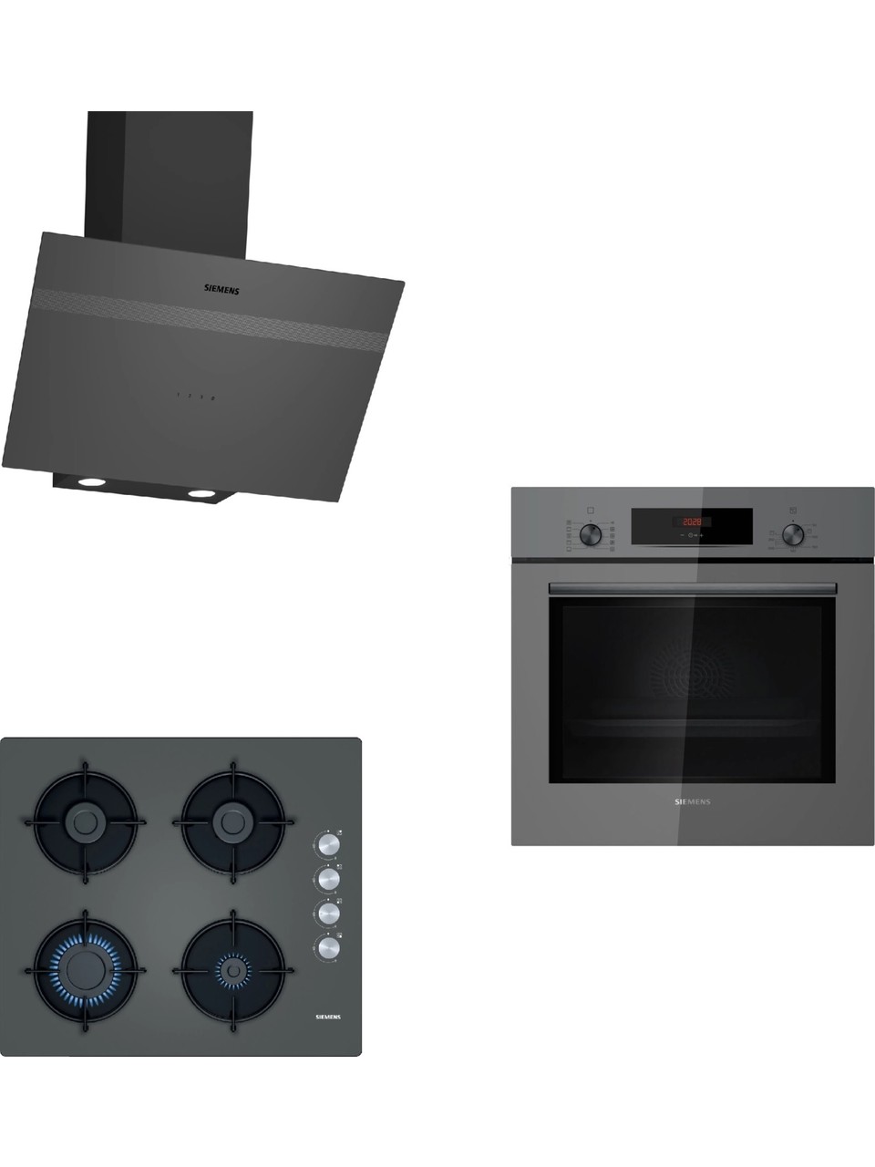 Siemens Gri Ankastre Set (HB012FBH1T-EO6C9PO00(EO6C8PP30O)-LC64KPJ70T)