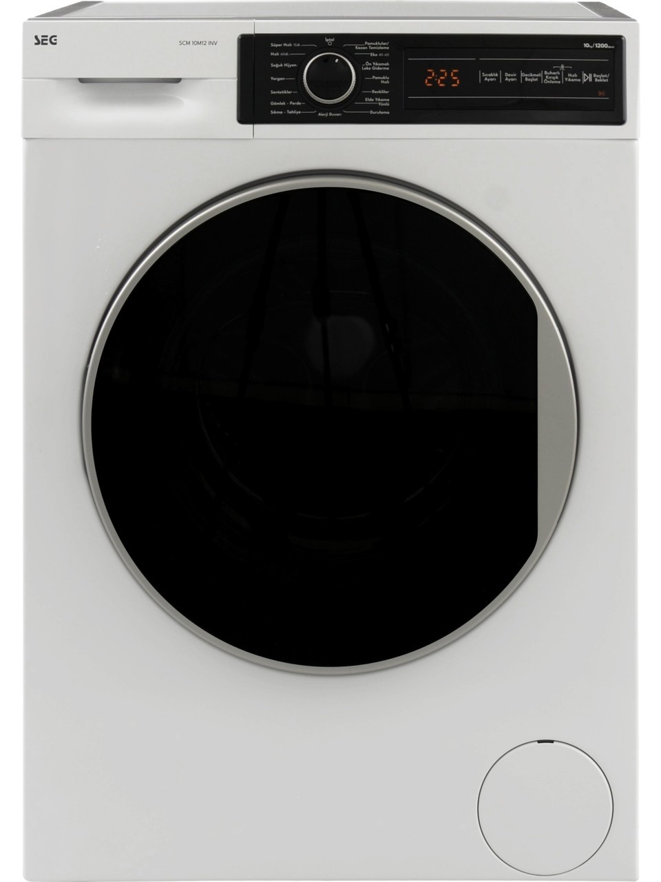 SEG Scm 10M12 Inv 10 Kg 1200 Devir Inverter Buharlı Yıkama Özellikli Çamaşır Makinesi
